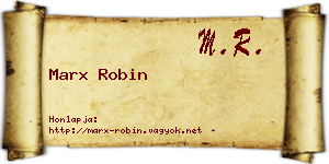 Marx Robin névjegykártya